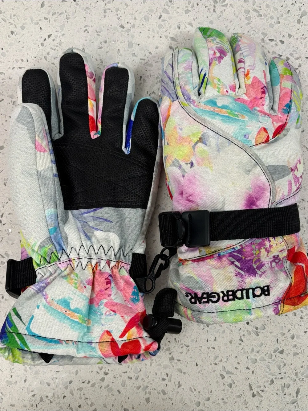Boulder Gear Youth Medium Floral Snow Gloves